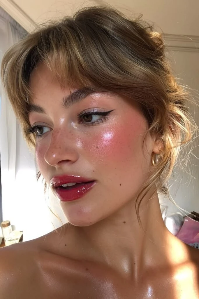 La idea del strawberry makeup es recrear una apariencia saludable, juvenil y casi sin esfuerzo