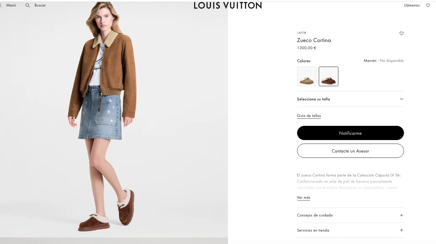 Zuecos Louis Vuitton.