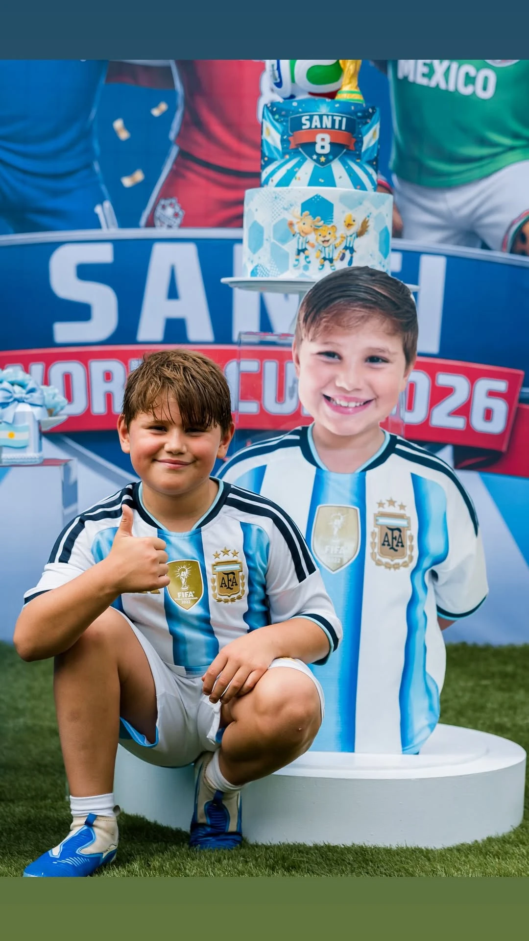 Así fue el cumpleaños con temática mundialista que Mandinha le organizó a Santino, el hijo del Dibu Martínez