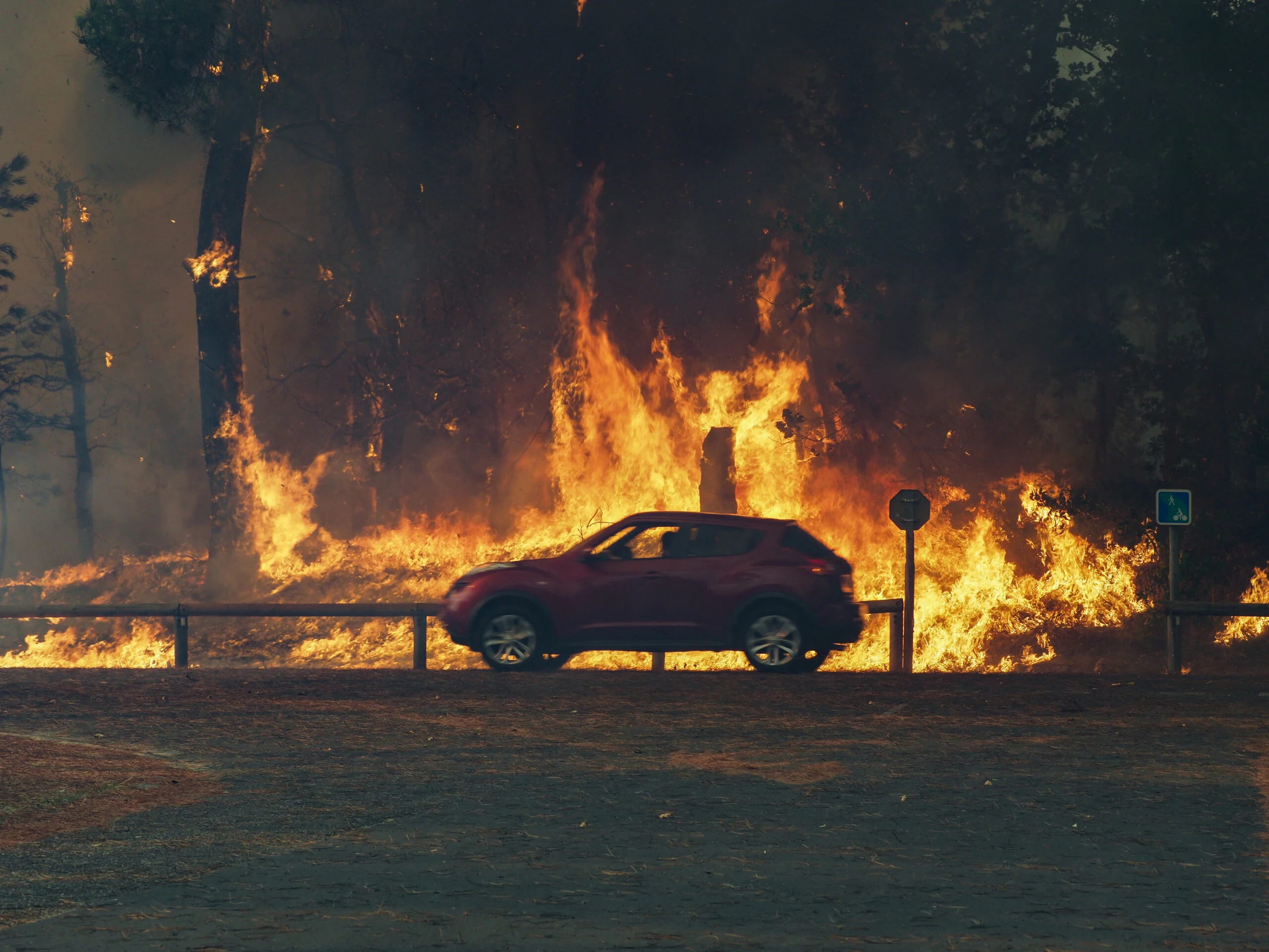 Incendio en la península de Cap Ferret, en el sudoeste de Francia.
