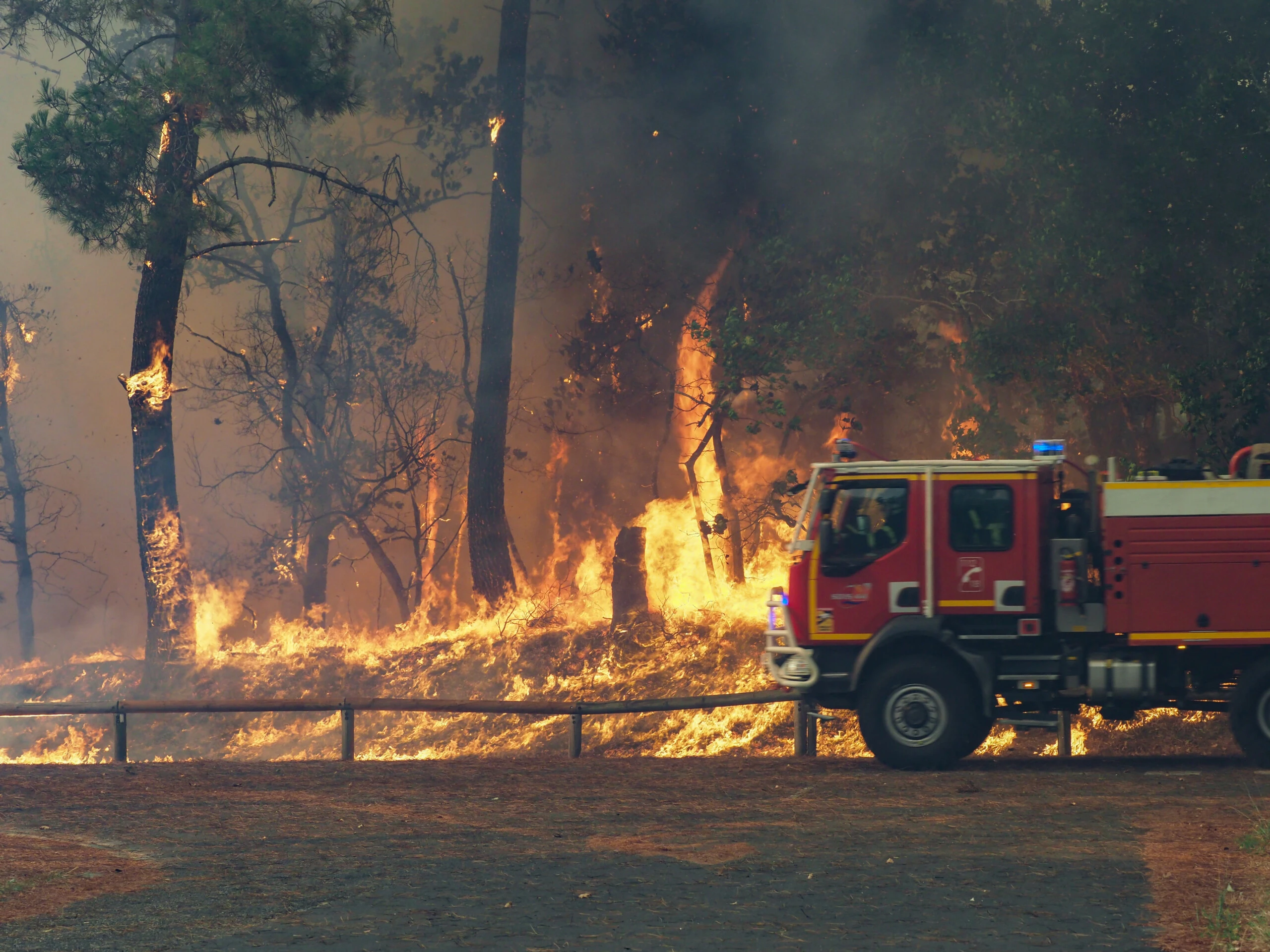 Incendio en la península de Cap Ferret, en el sudoeste de Francia.
