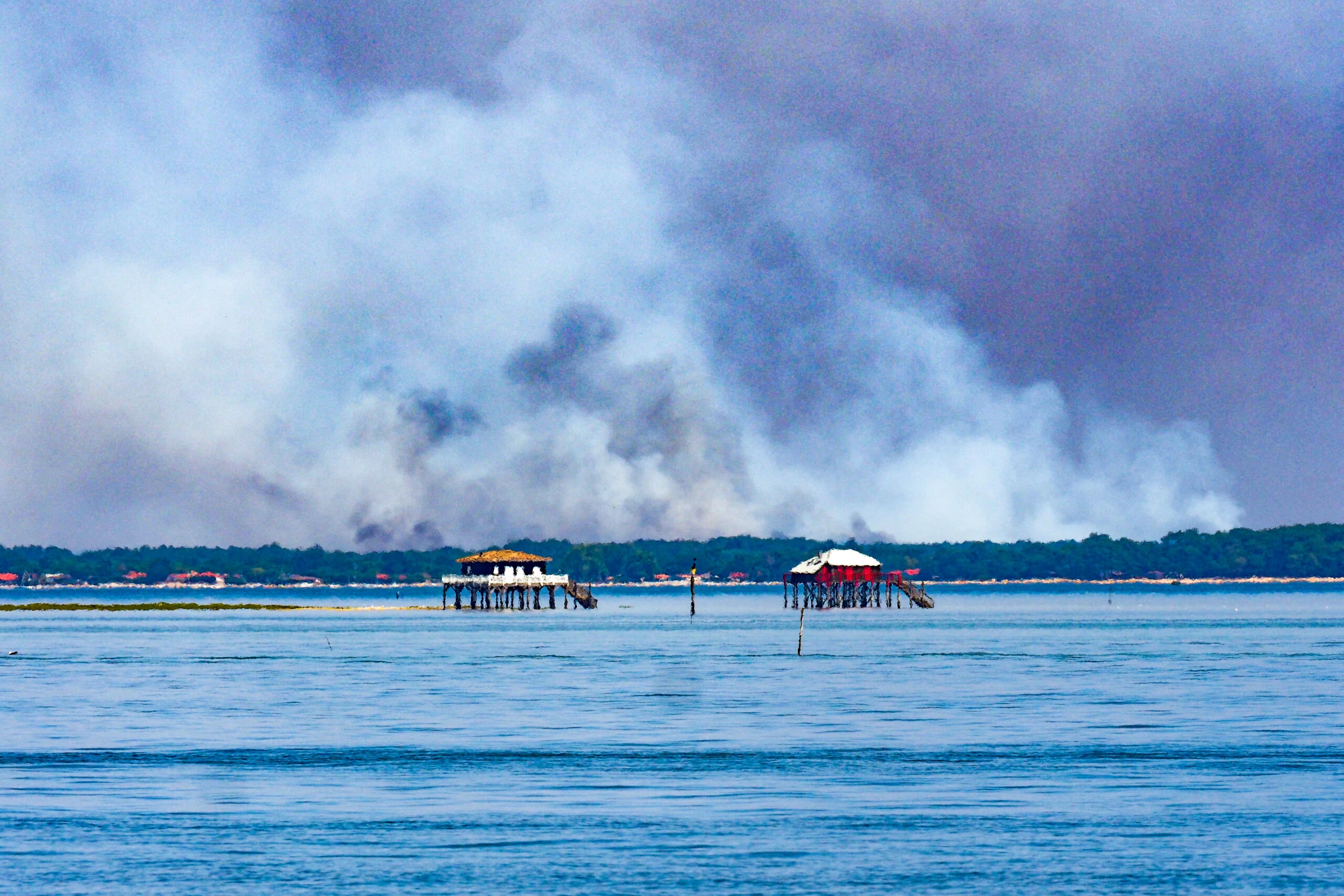 Incendio en la península de Cap Ferret, en el sudoeste de Francia.