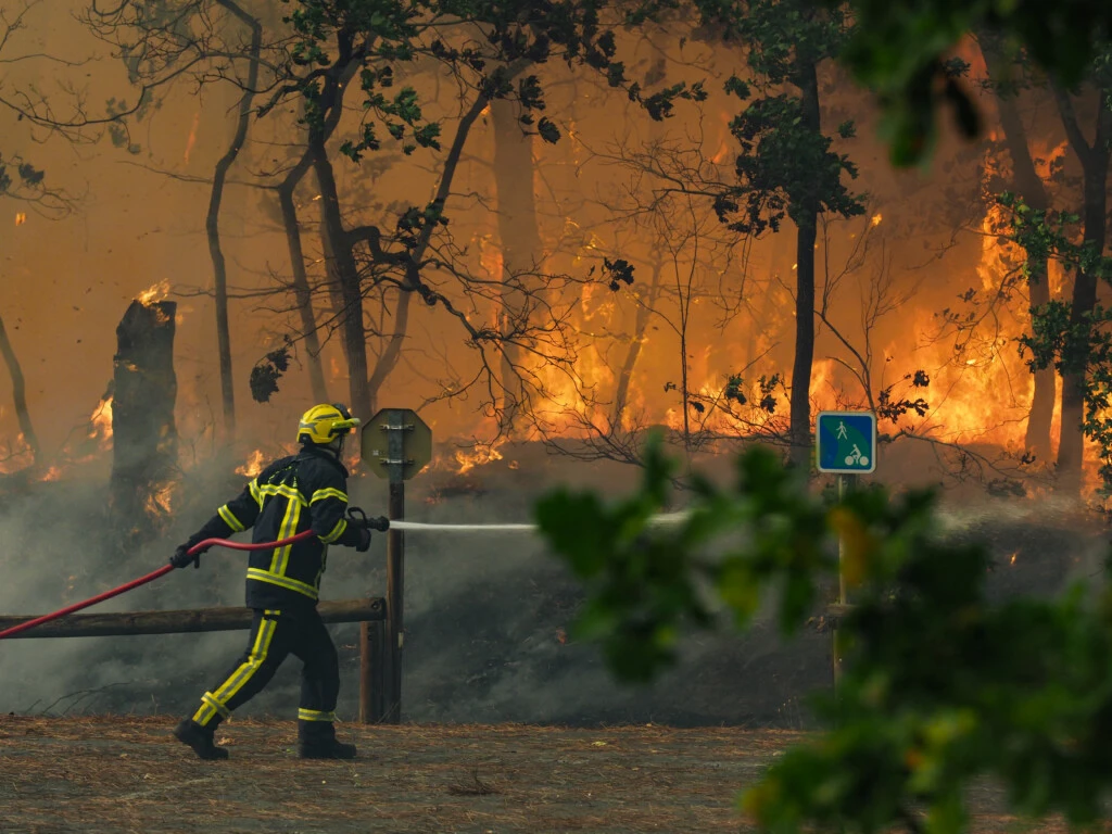 Incendio en la península de Cap Ferret, en el sudoeste de Francia.