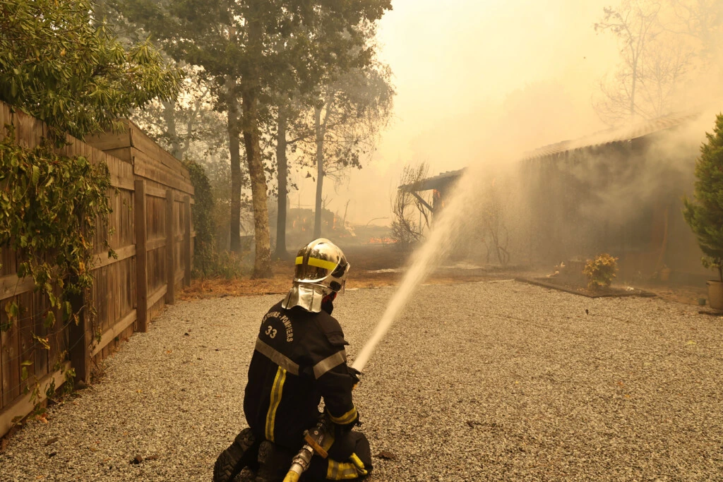 Incendio en la península de Cap Ferret, en el sudoeste de Francia.