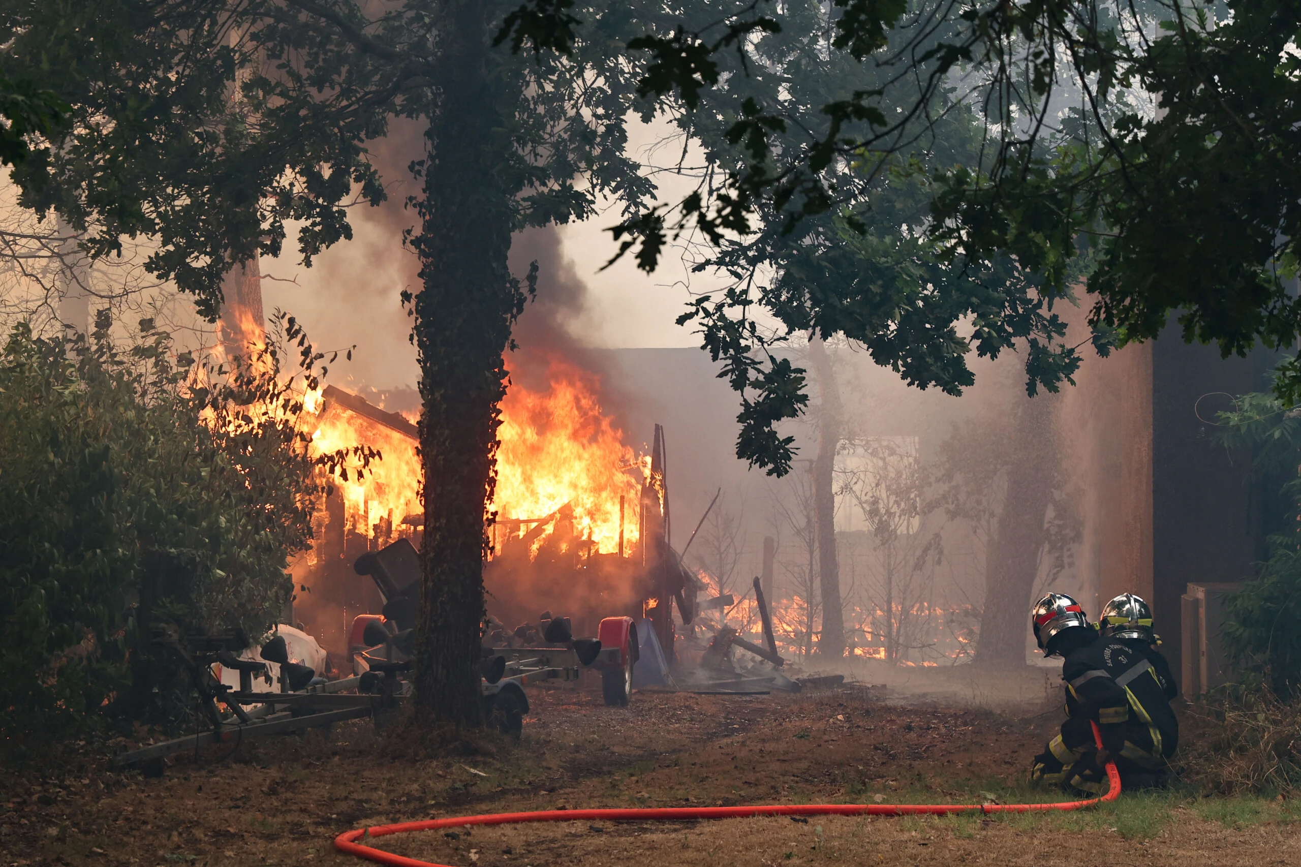 Incendio en la península de Cap Ferret, en el sudoeste de Francia.