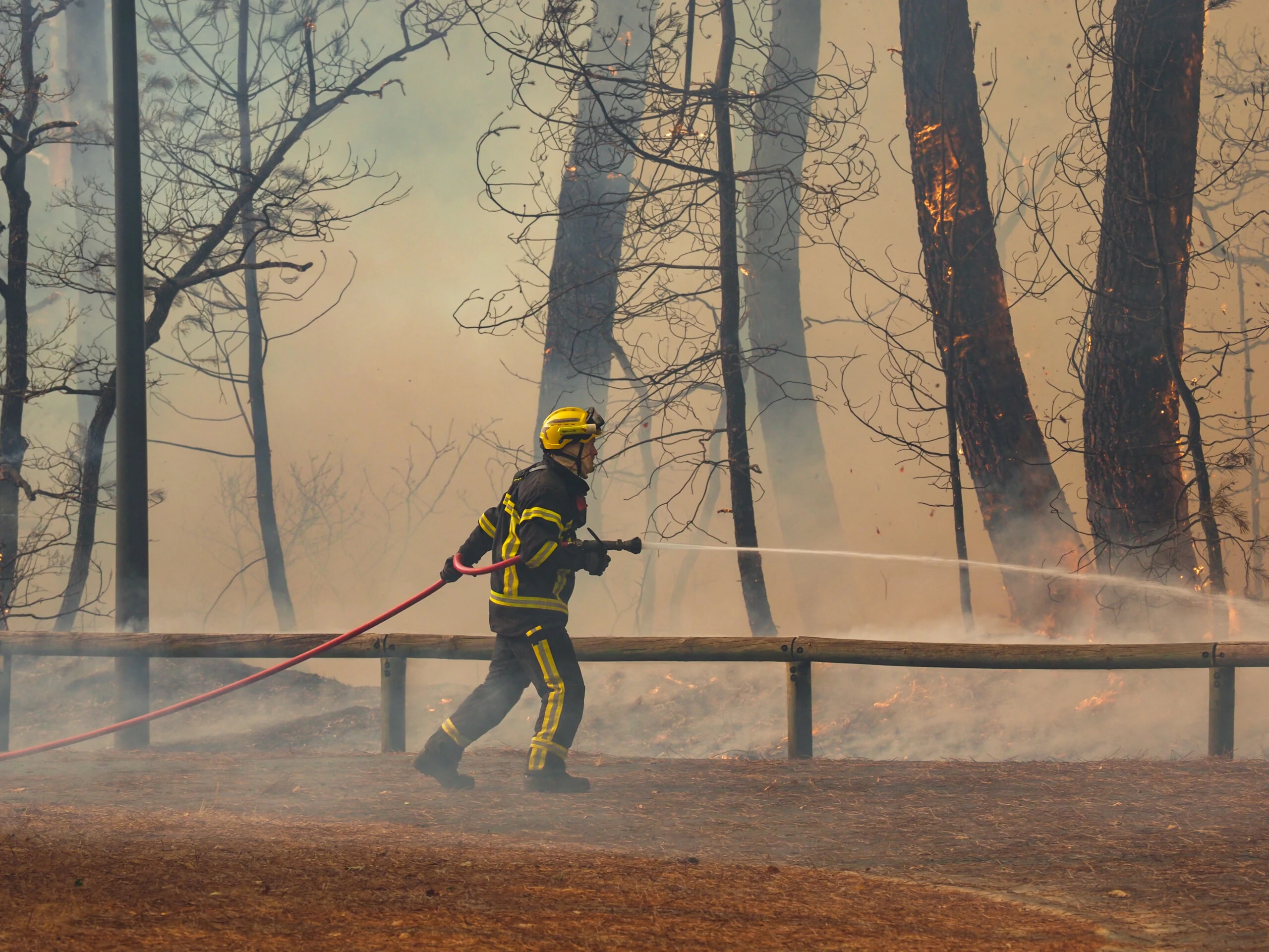 Incendio en la península de Cap Ferret, en el sudoeste de Francia.