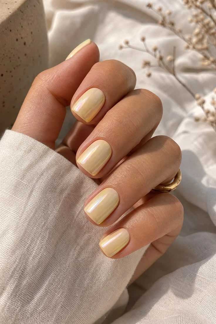 Glazed butter nails: la manicura amarillo manteca con efecto glaseado que conquistará los looks de verano