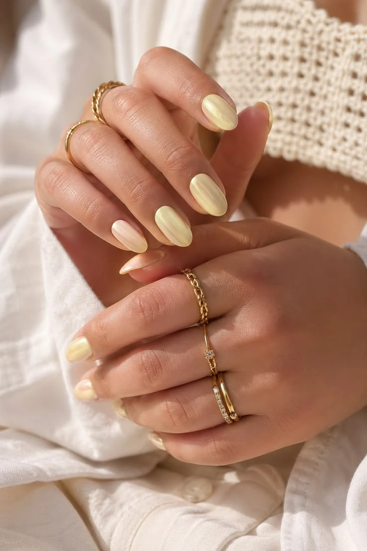 Glazed butter nails: la manicura amarillo manteca con efecto glaseado que conquistará los looks de verano