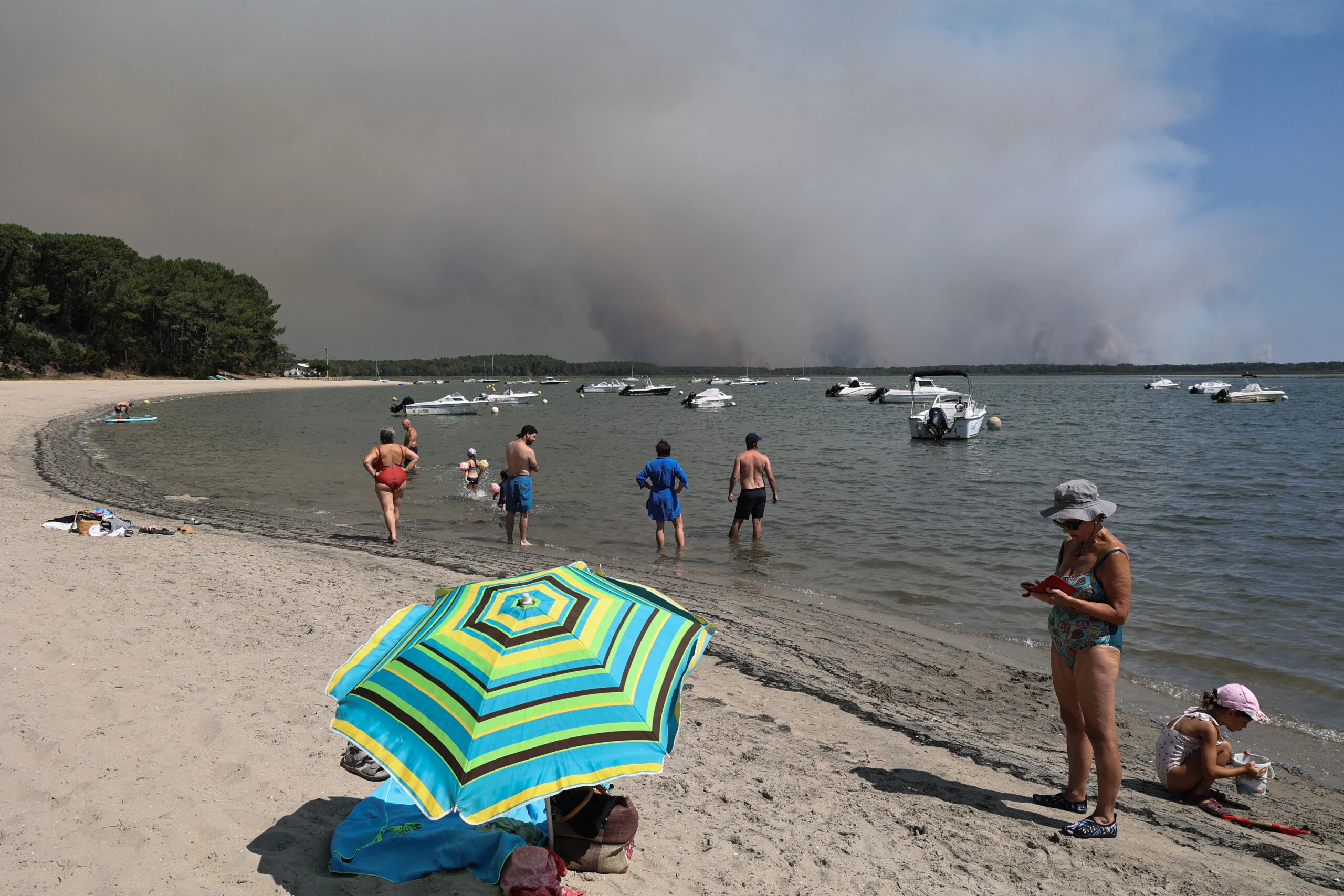 Incendio en la península de Cap Ferret, en el sudoeste de Francia.