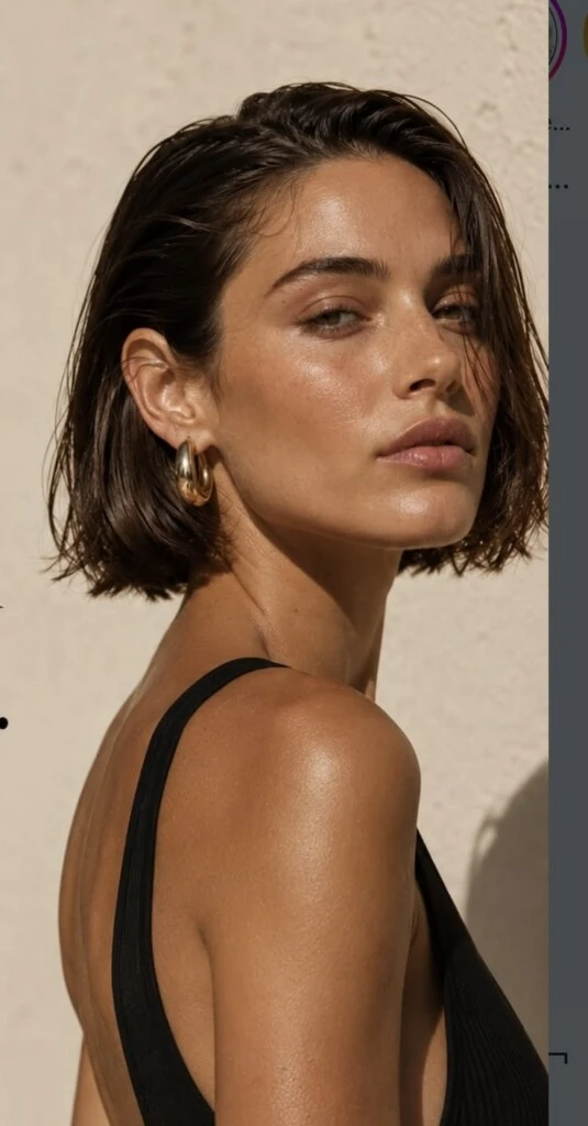 Otro aspecto que los estilistas suelen observar es la longitud del cuello. Un cuello estilizado genera una silueta visualmente más armoniosa con el cabello corto y ayuda a que el corte luzca aún más refinado.