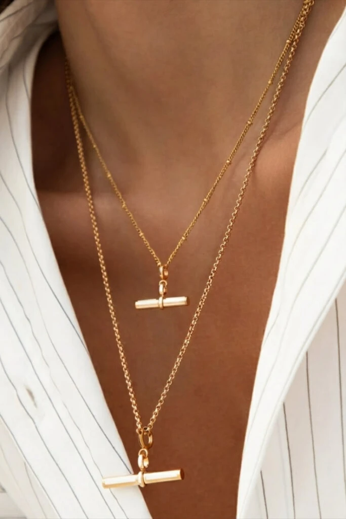 Collar con barra en T