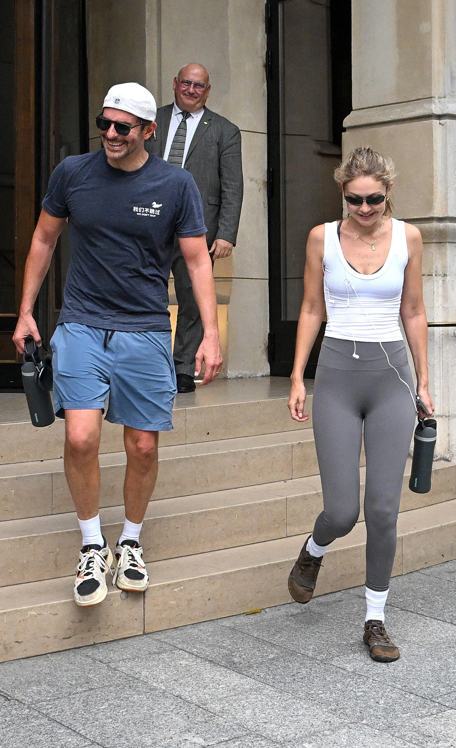 Bradley Cooper and Gigi Hadid in Paris with sporty looks.