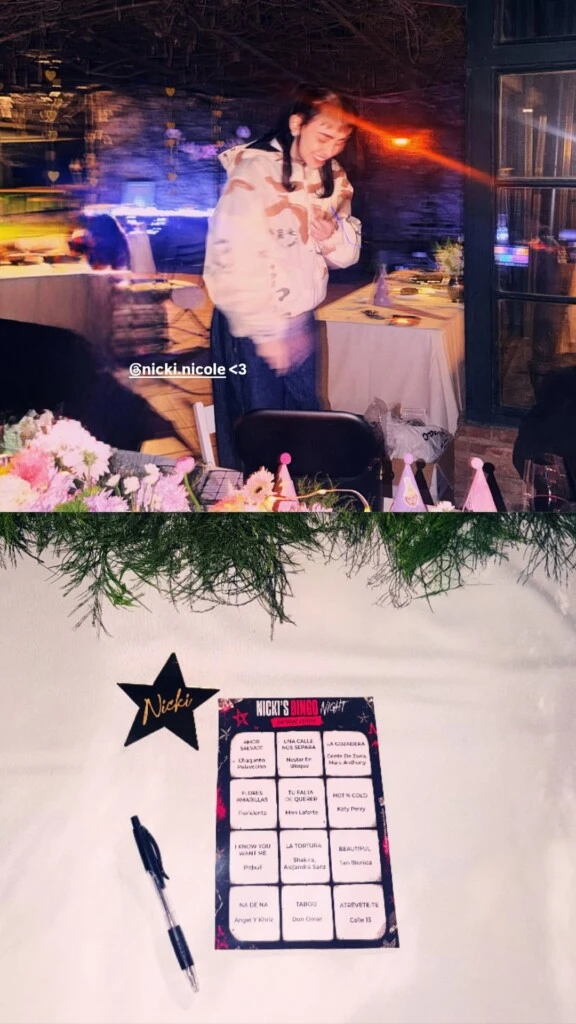 Durante el festejo también hubo una jornada de bingo y tatuajes temporales inspirados en memes de Nicki, además de distintos espacios destinados a sacar fotografías con cámaras Polaroid.