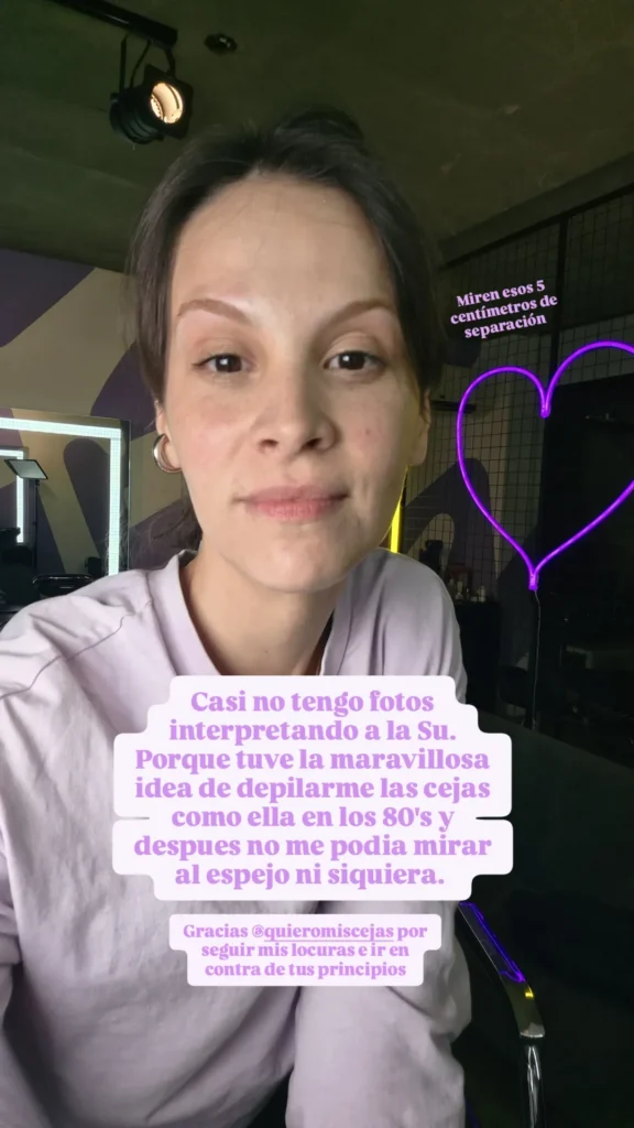 One of them had to do with her eyebrows. The actress counted that she made a decision about her face to resemble Susana in that era, though she quickly regretted.