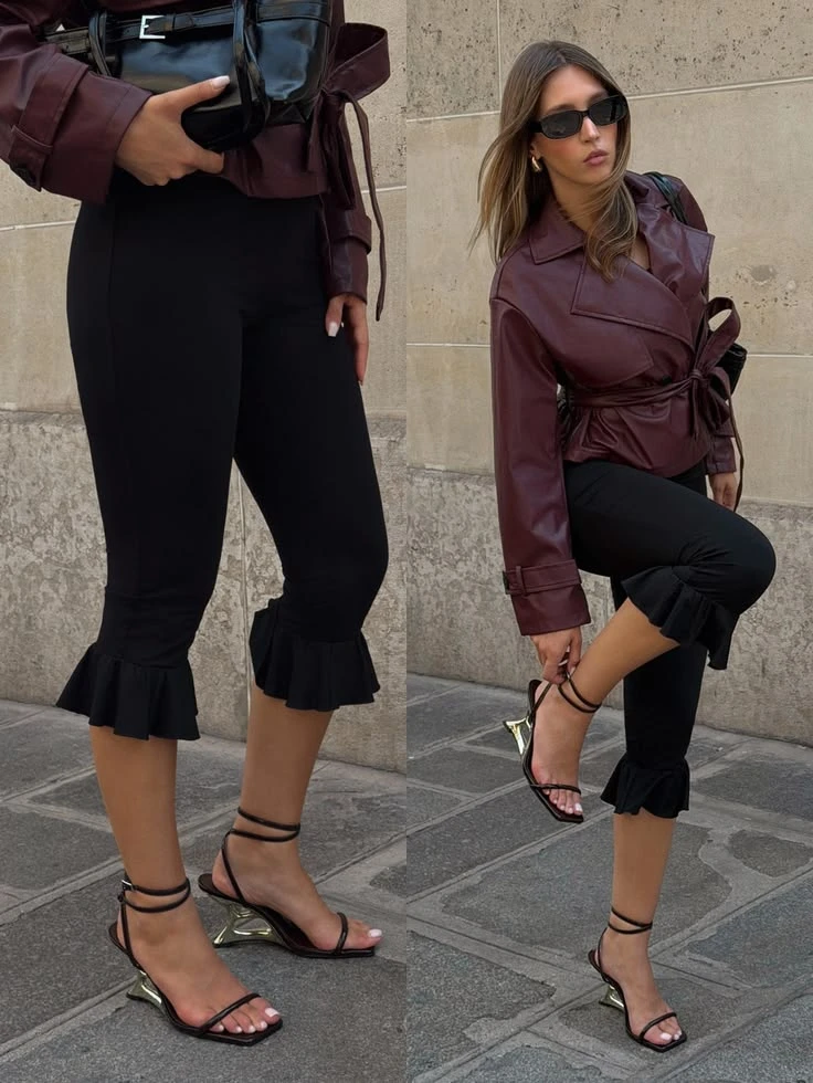 Para los días frescos de primavera, la fórmula también se puede adaptar. Sumá una chaqueta de cuero, una campera de denim o un blazer liviano y vas a conseguir un outfit que funciona durante las horas en las que todavía se siente el frío.